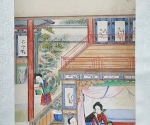 Szene aus dem Roman „Traum der Roten Kammer“: Baoyu macht im Xiao Xiang [Guan] einen Krankenbesuch